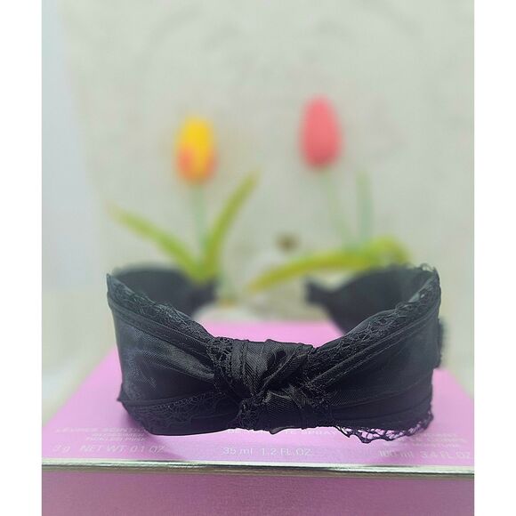 Black Headband Center Knot with Lace CC  Imitation Pearl main image 4